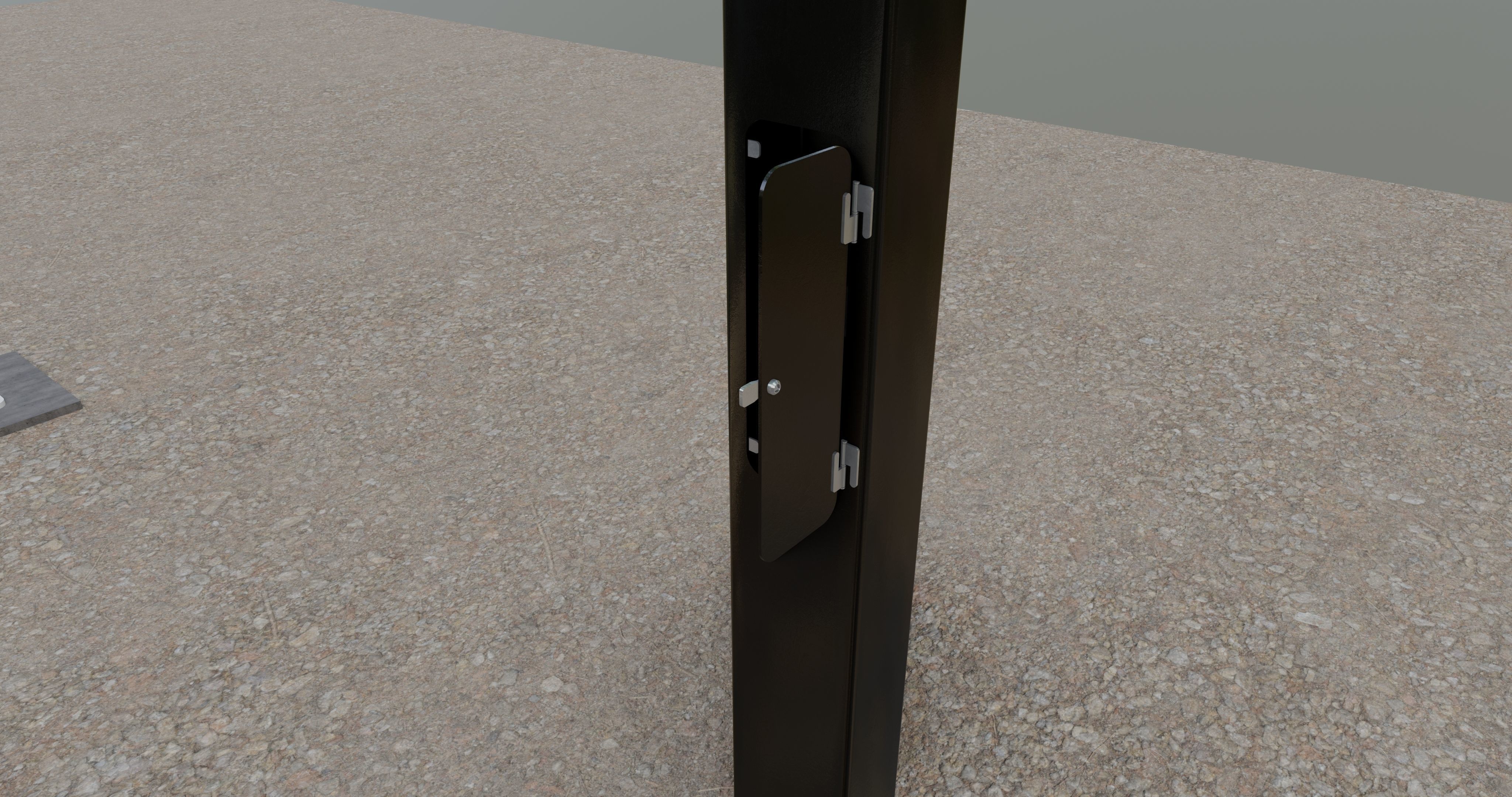 5 Meter Box Profile Lighting Pole 3D model_12