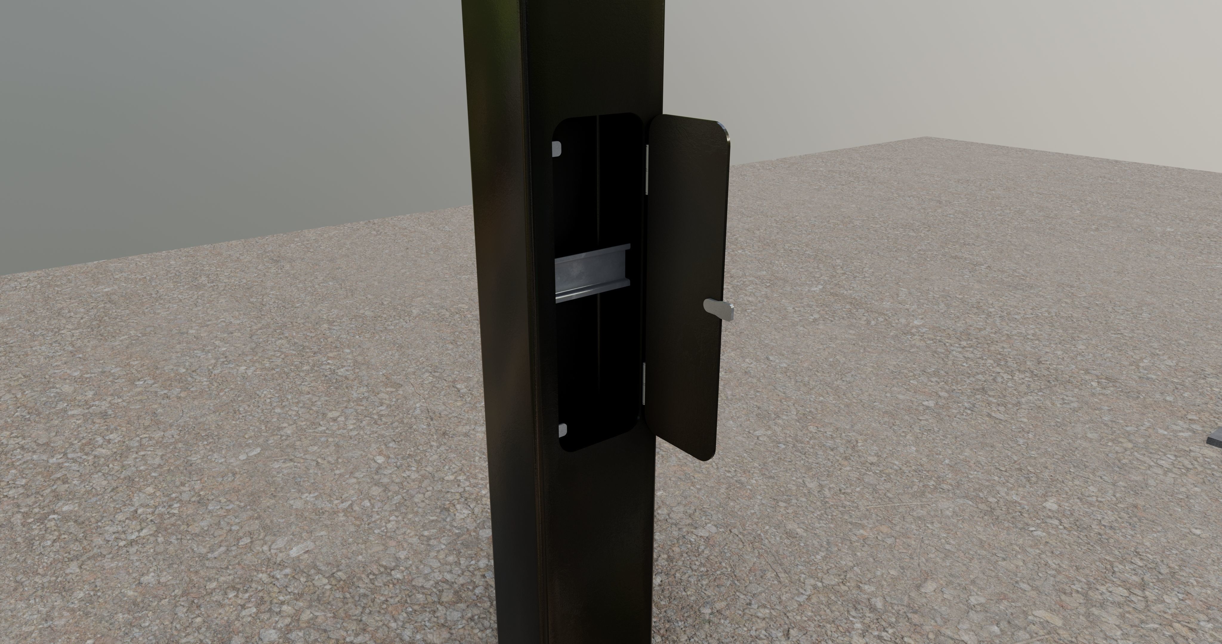 5 Meter Box Profile Lighting Pole 3D model_11