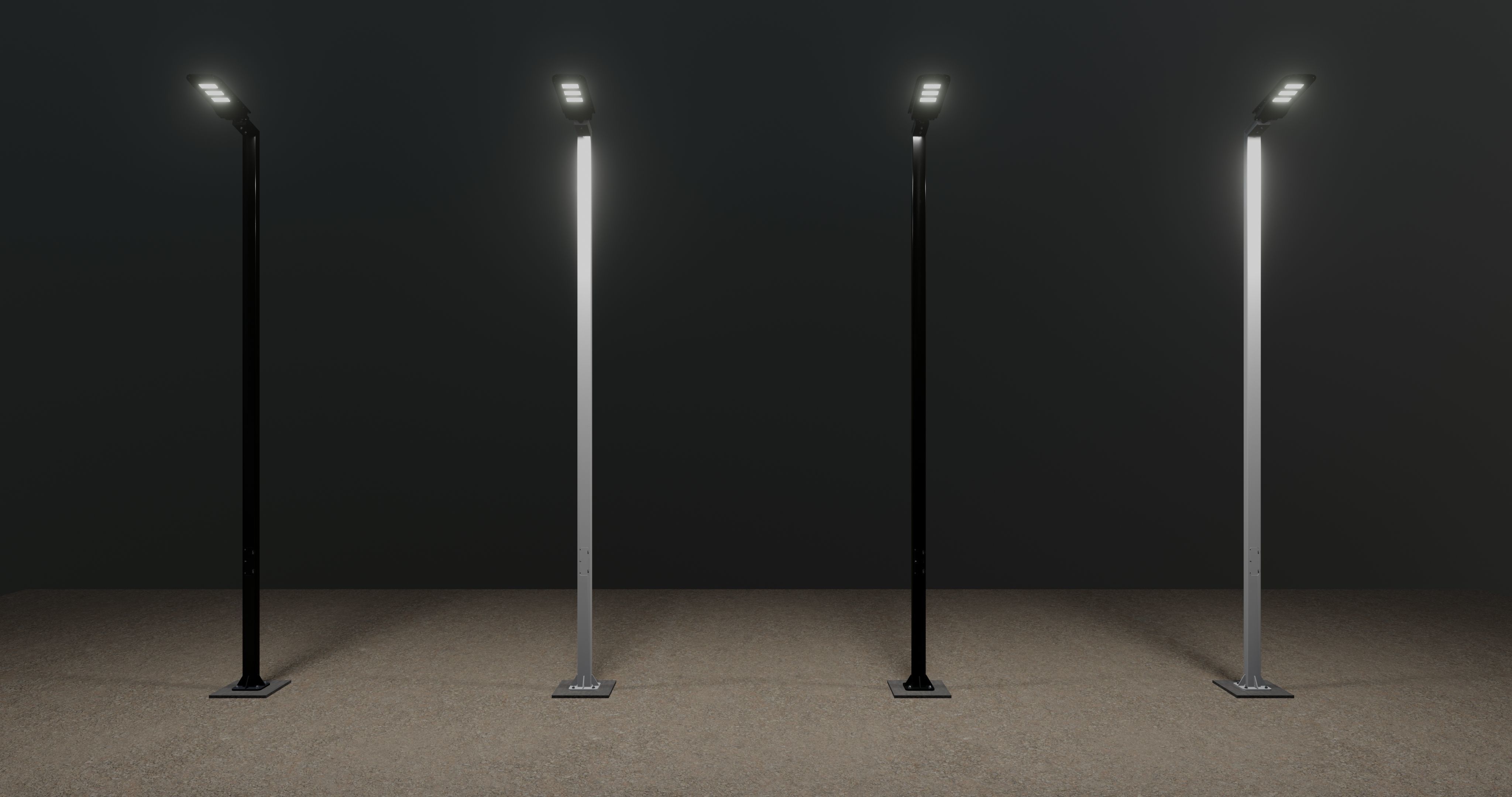 5 Meter Box Profile Lighting Pole 3D model_17