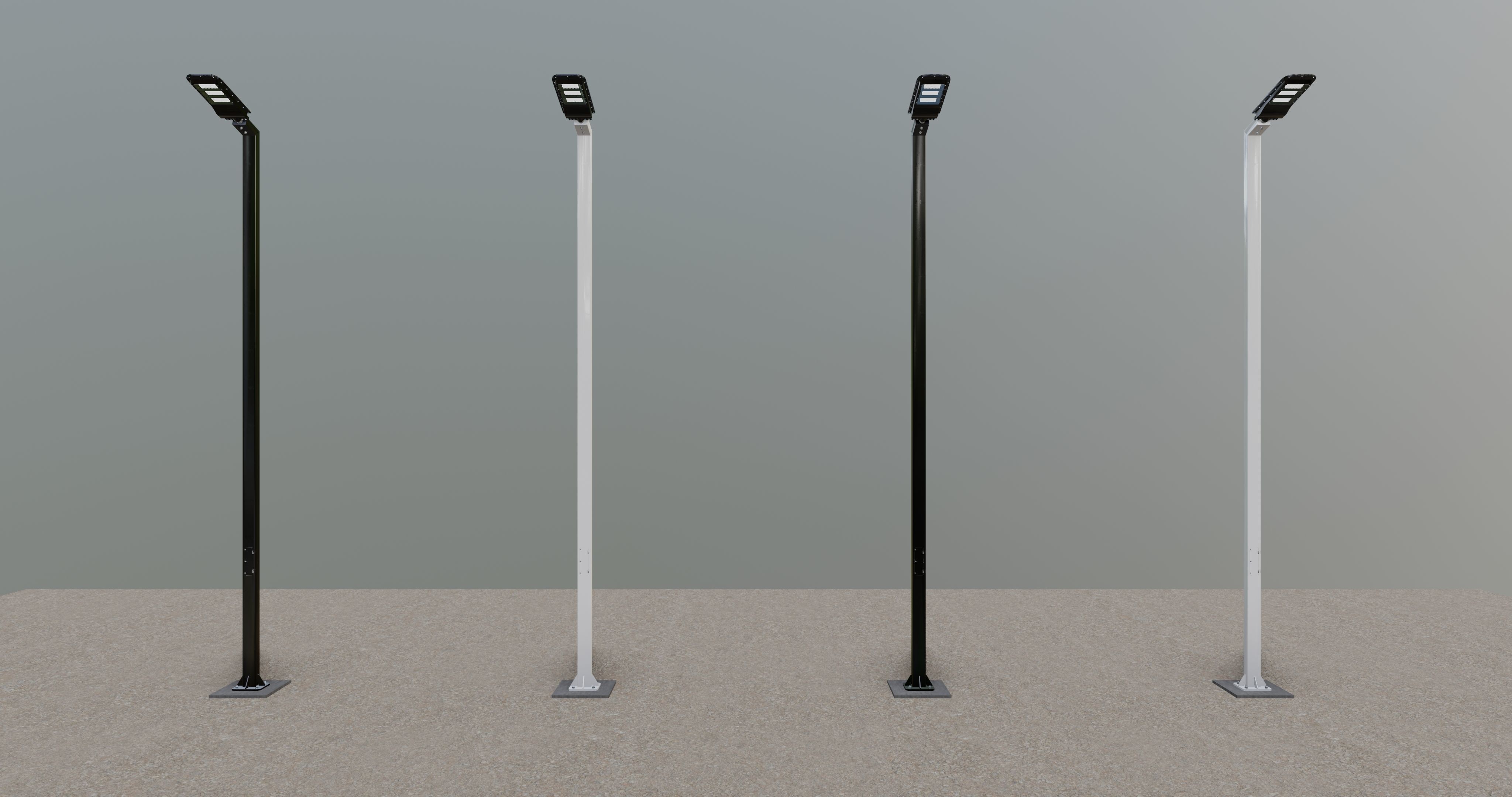 5 Meter Box Profile Lighting Pole 3D model_15