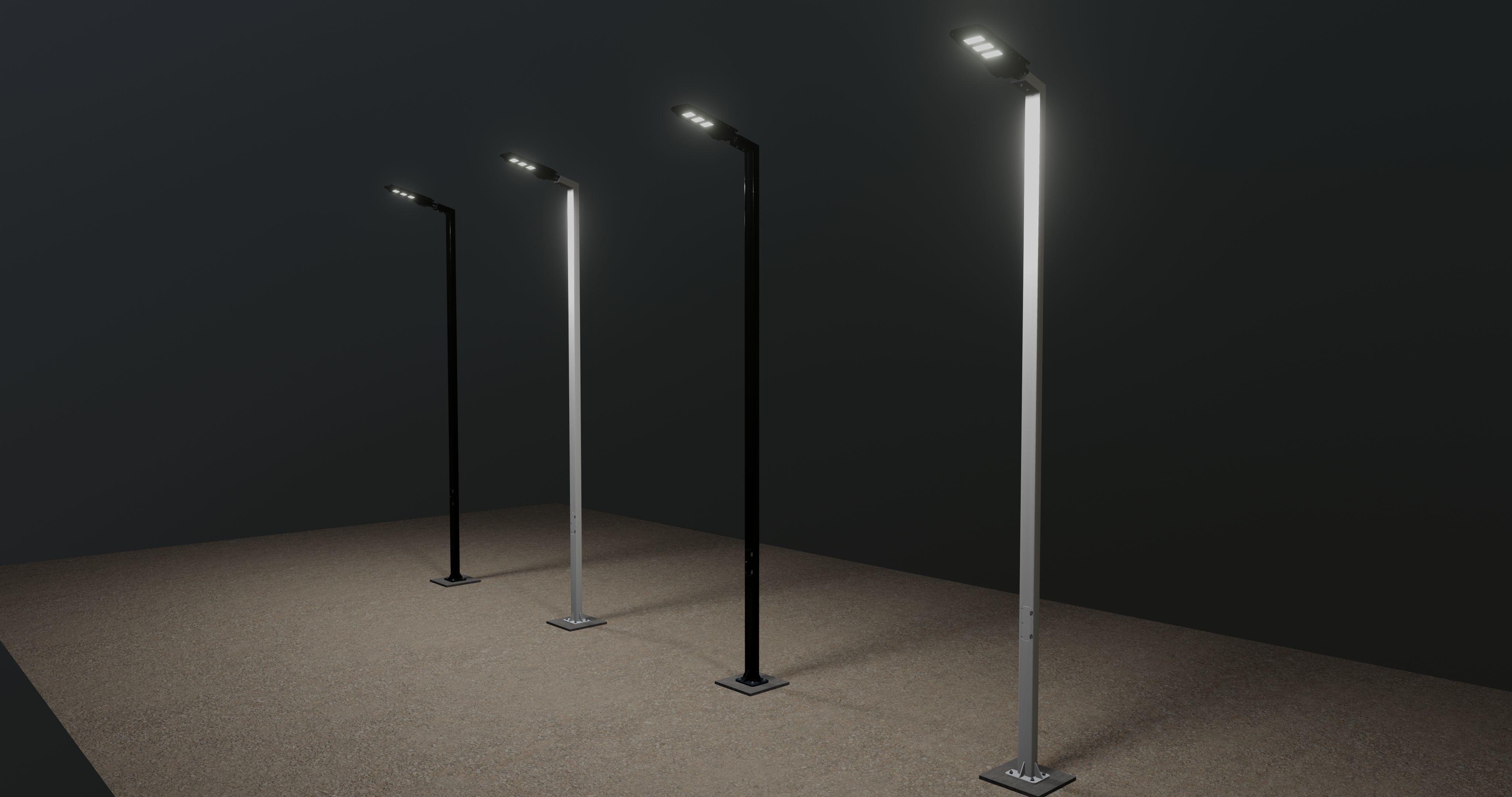 5 Meter Box Profile Lighting Pole 3D model_21