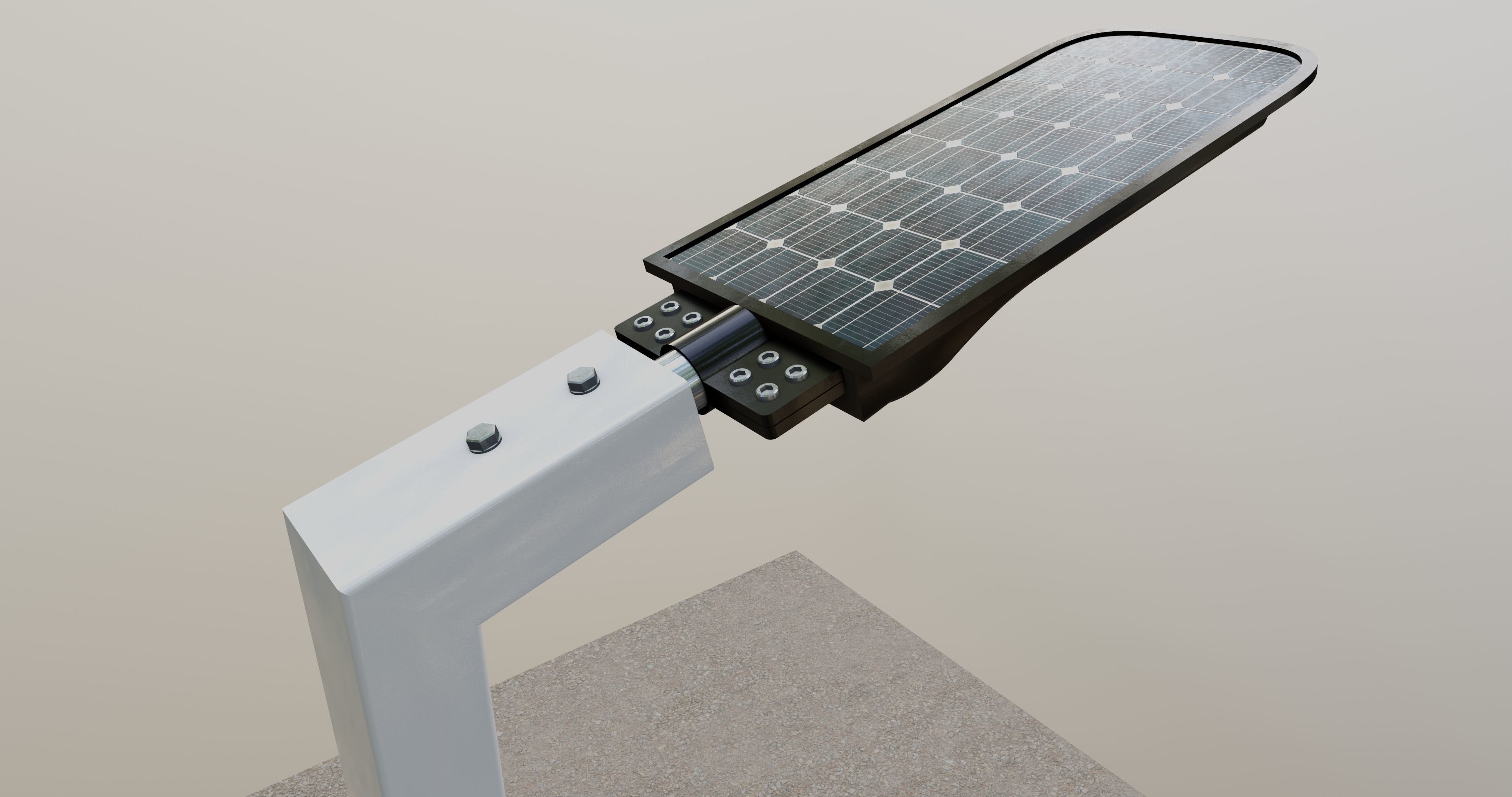 5 Meter Box Profile Lighting Pole 3D model_7