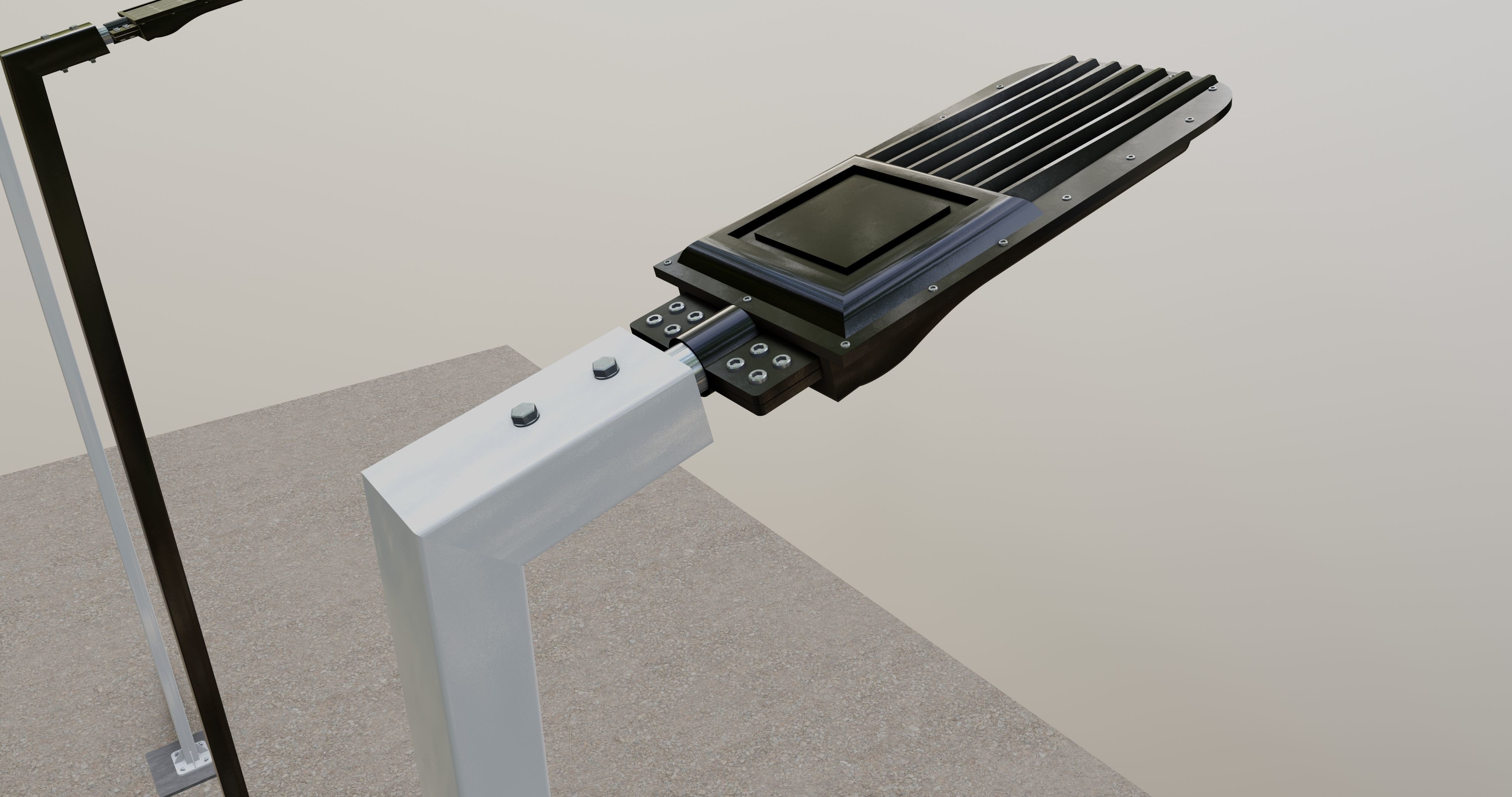 5 Meter Box Profile Lighting Pole 3D model_5