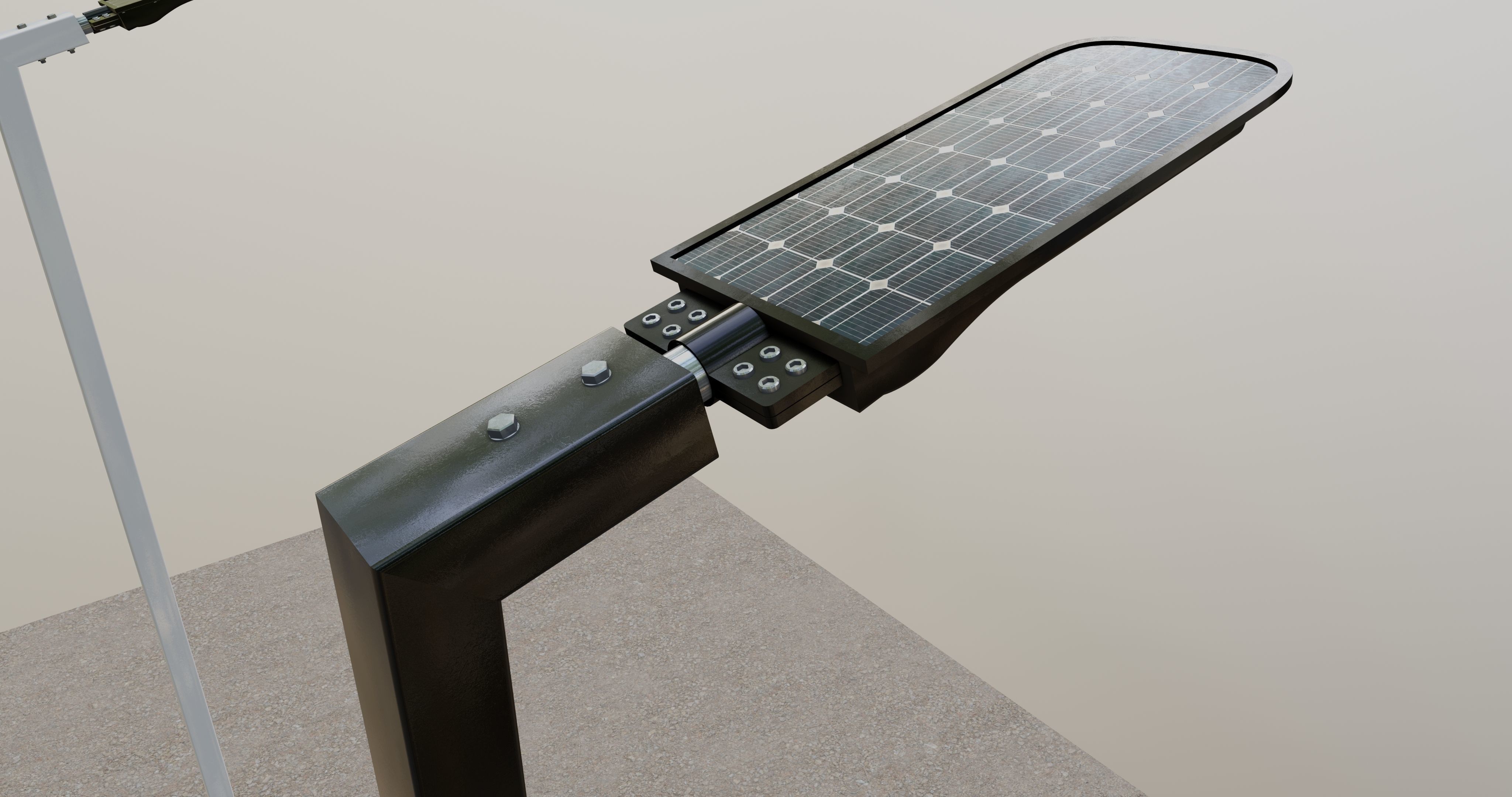 5 Meter Box Profile Lighting Pole 3D model_6