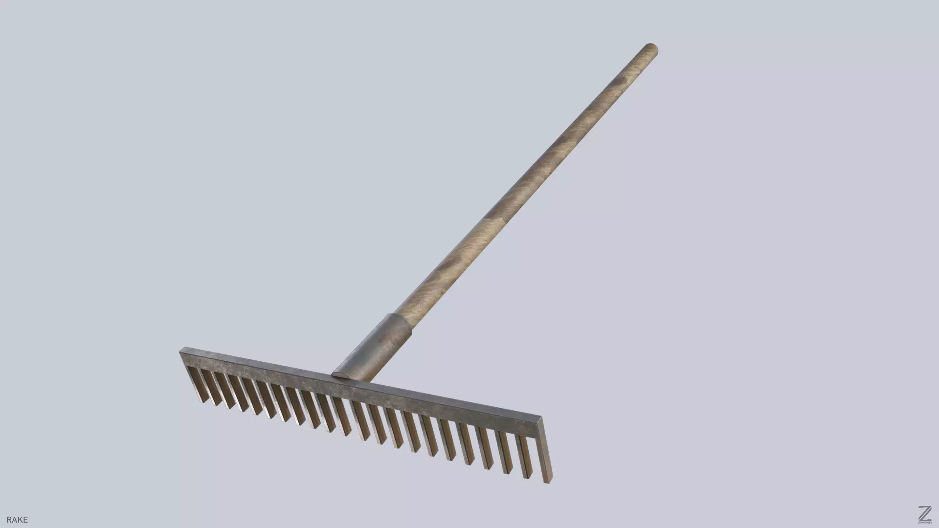 Farm rake Low-poly 3D model