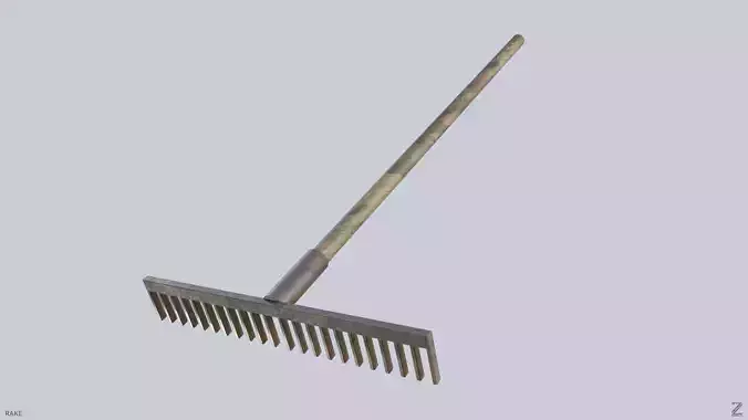 Farm rake Low-poly 3D model