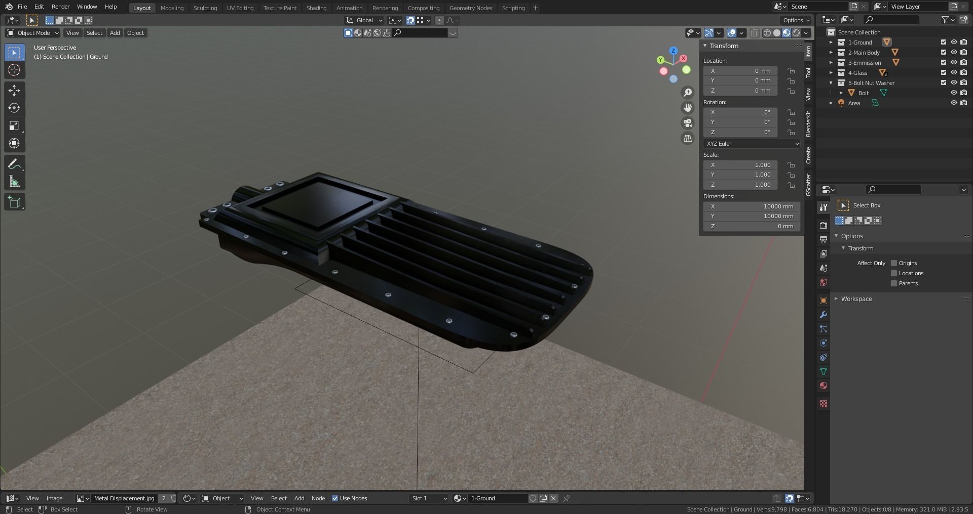 Pole Lamp 100W 3D model_16