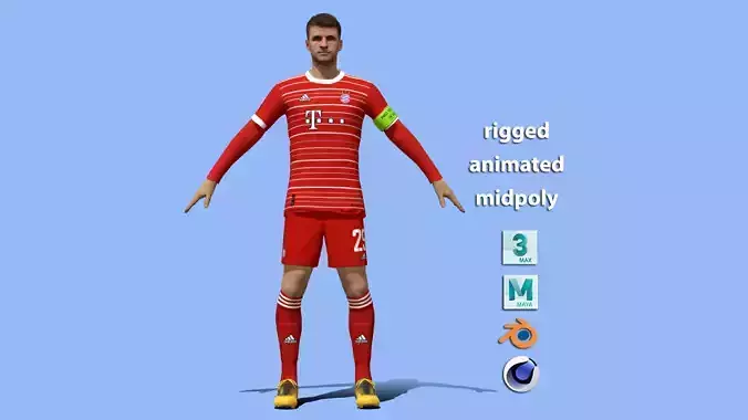 3D Rigged Thomas Muller Bayern Munich 3D model