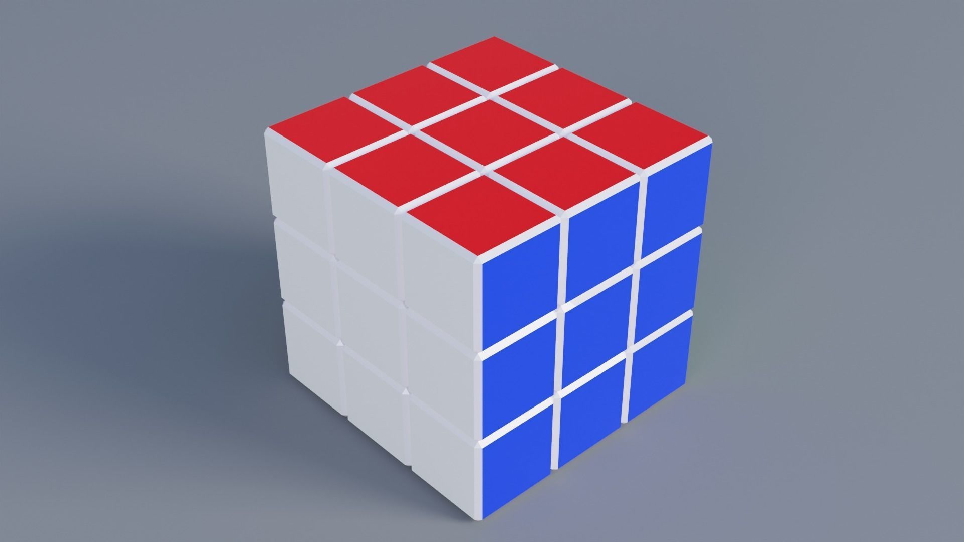 Rubik Cube Low-poly 3D model_1