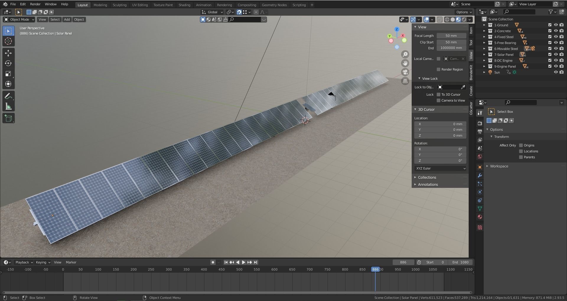 Solar Tracking Systems 3D model_35