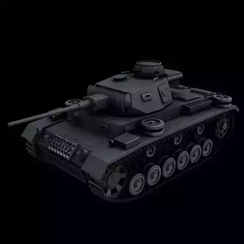 Panzer III J Low-poly 3D model