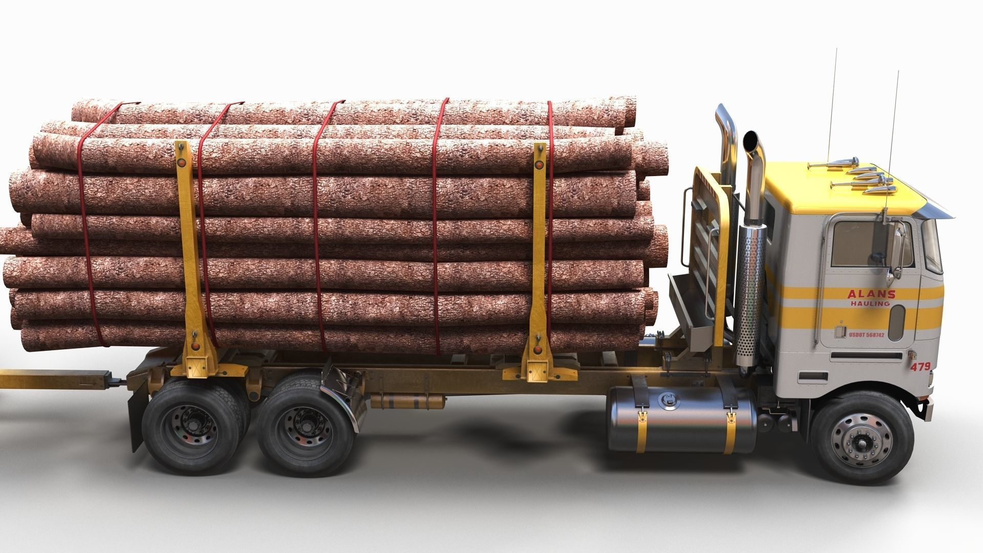 3D model Peterbilt 362 logger truck VR / AR / low-poly | CGTrader