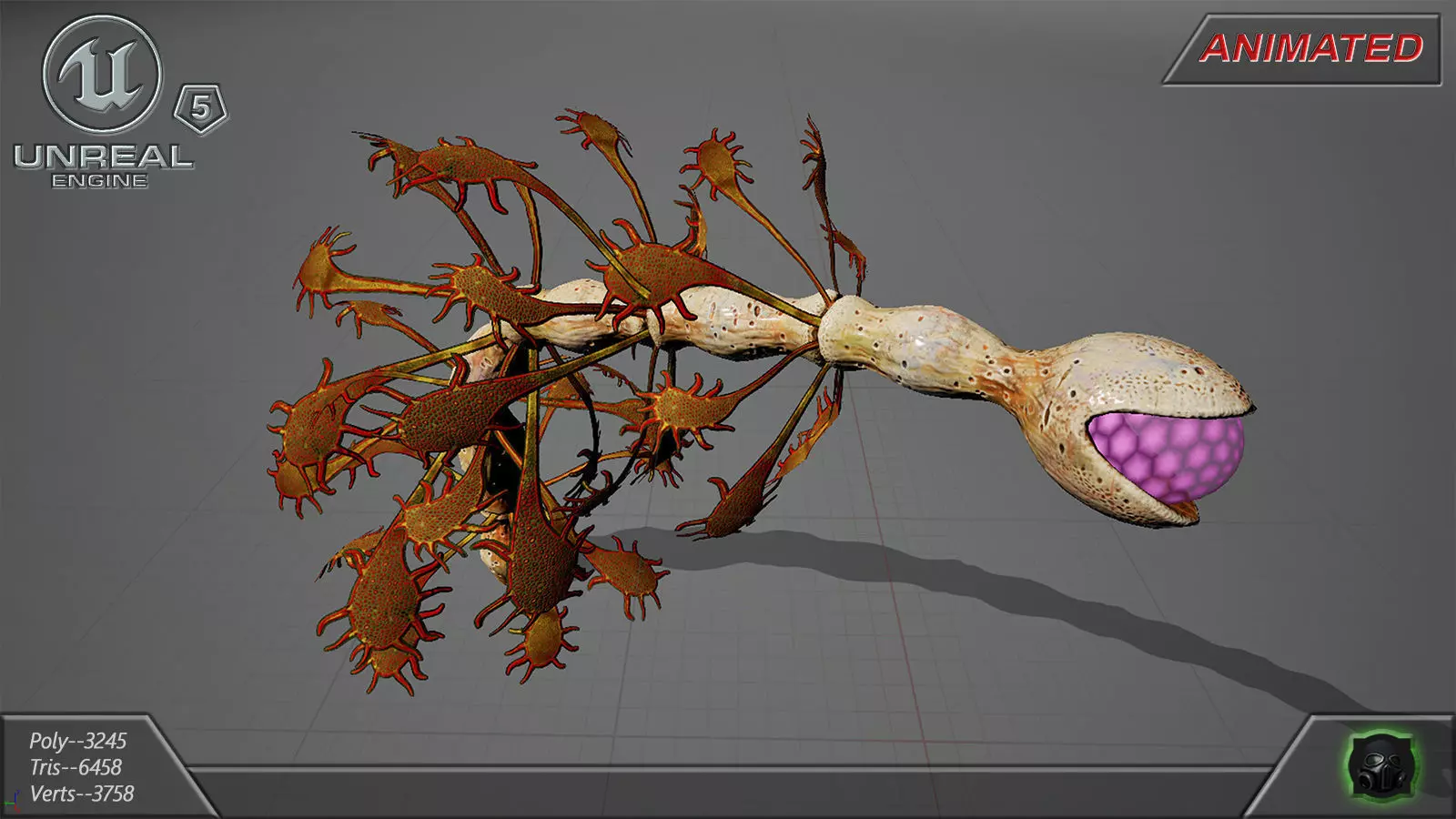 Alien flora - plant 35 Low-poly 3D model_0