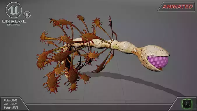 Alien flora - plant 35 Low-poly 3D model