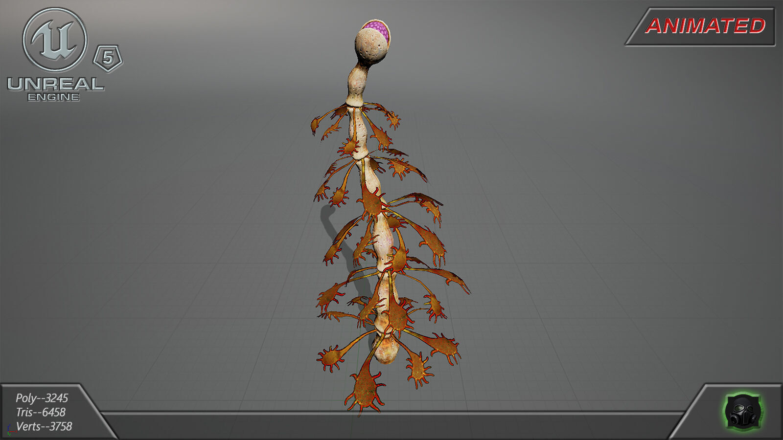 Alien flora - plant 35 Low-poly 3D model_8