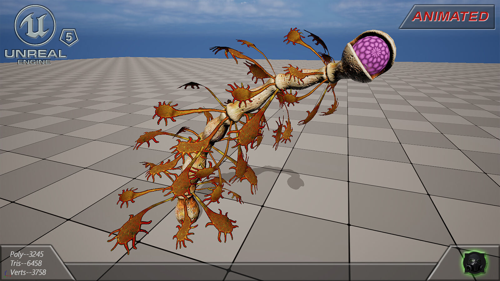 Alien flora - plant 35 Low-poly 3D model_10