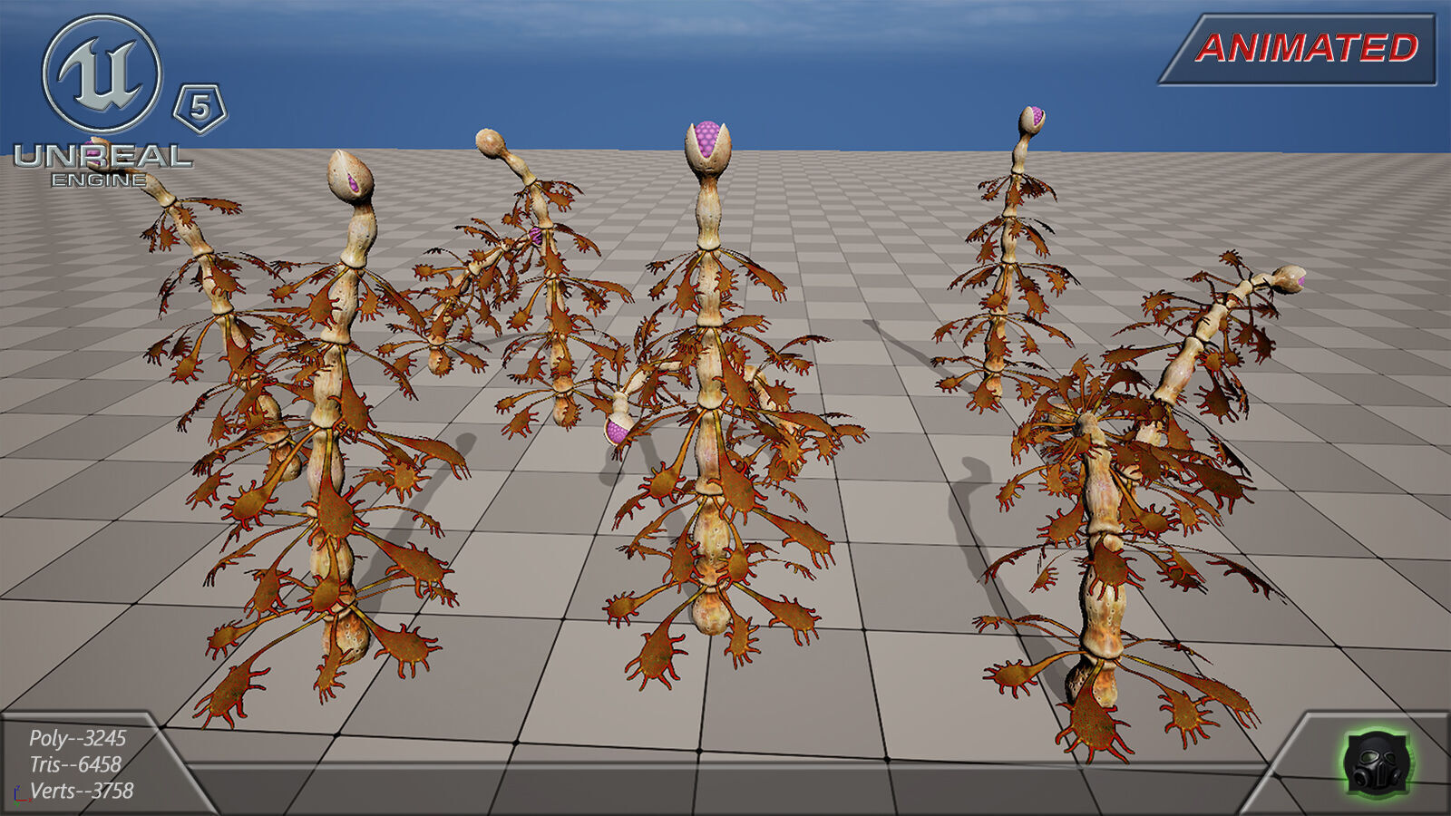 Alien flora - plant 35 Low-poly 3D model_6