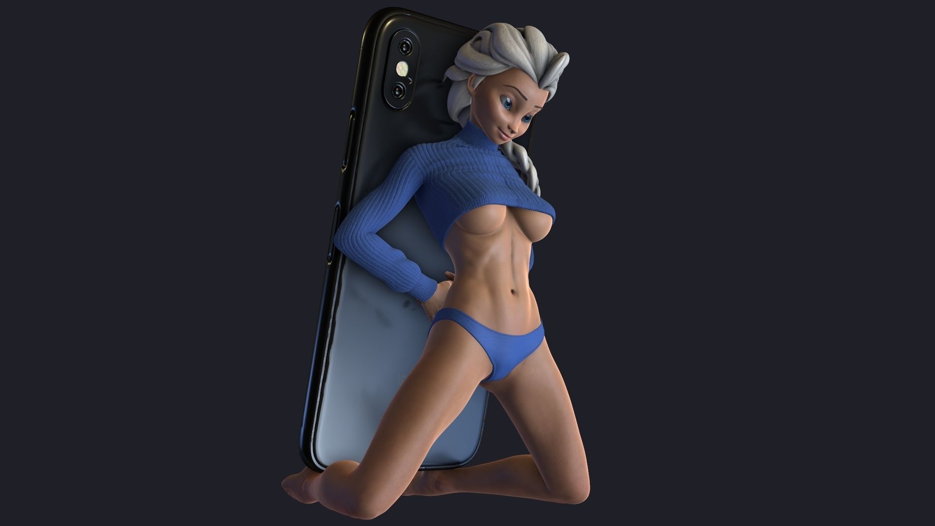 Elsa phone holder 3 3D print model_14