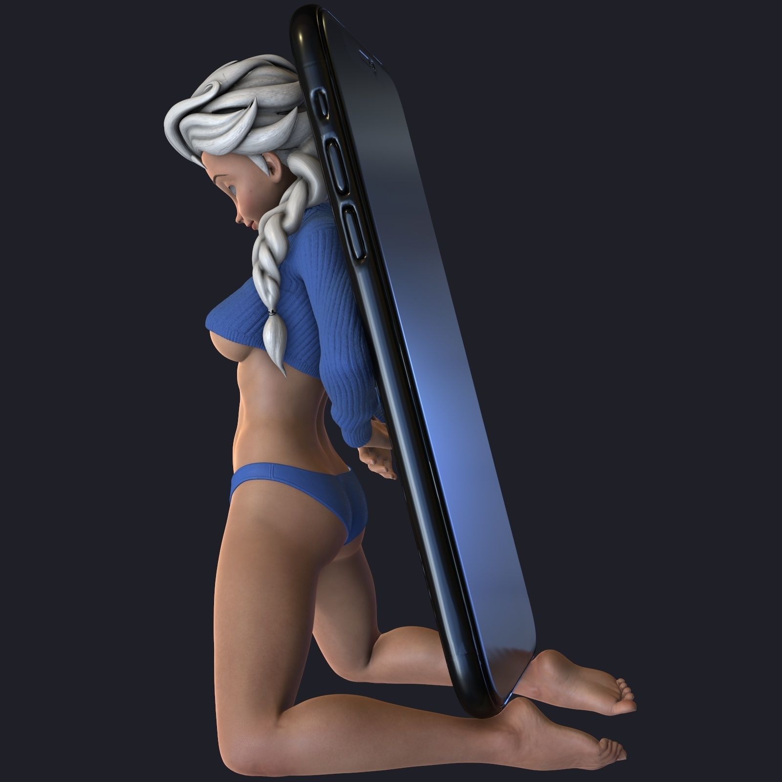 Elsa phone holder 3 3D print model_4