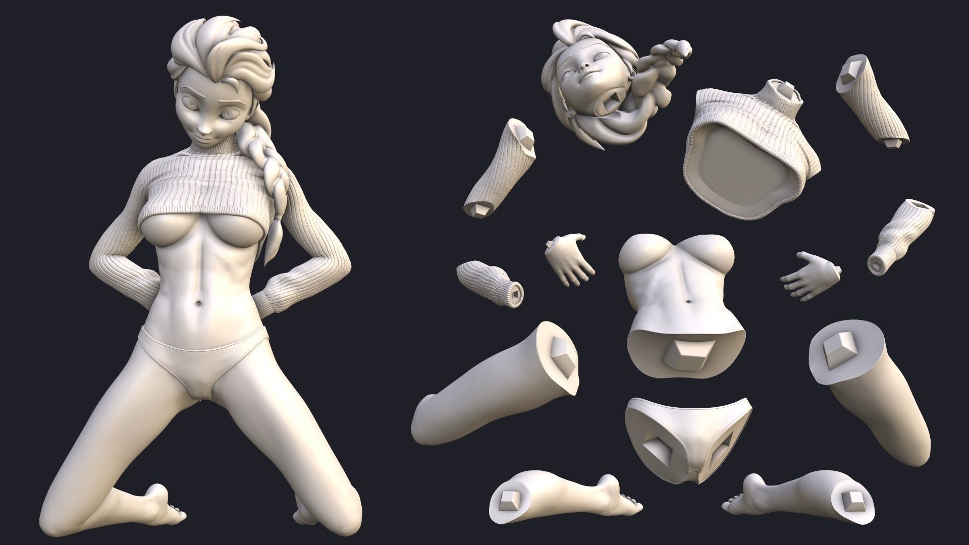 Elsa phone holder 3 3D print model_3