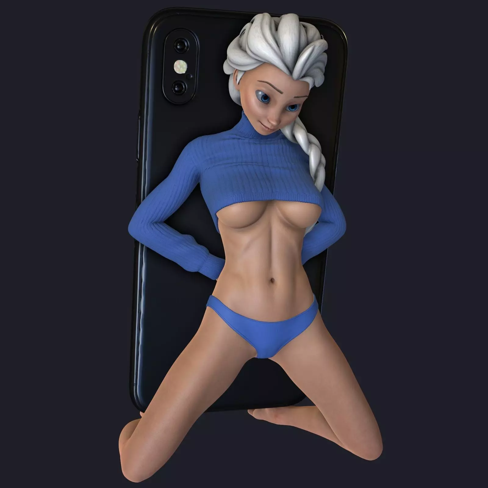 Elsa phone holder 3 3D print model_0