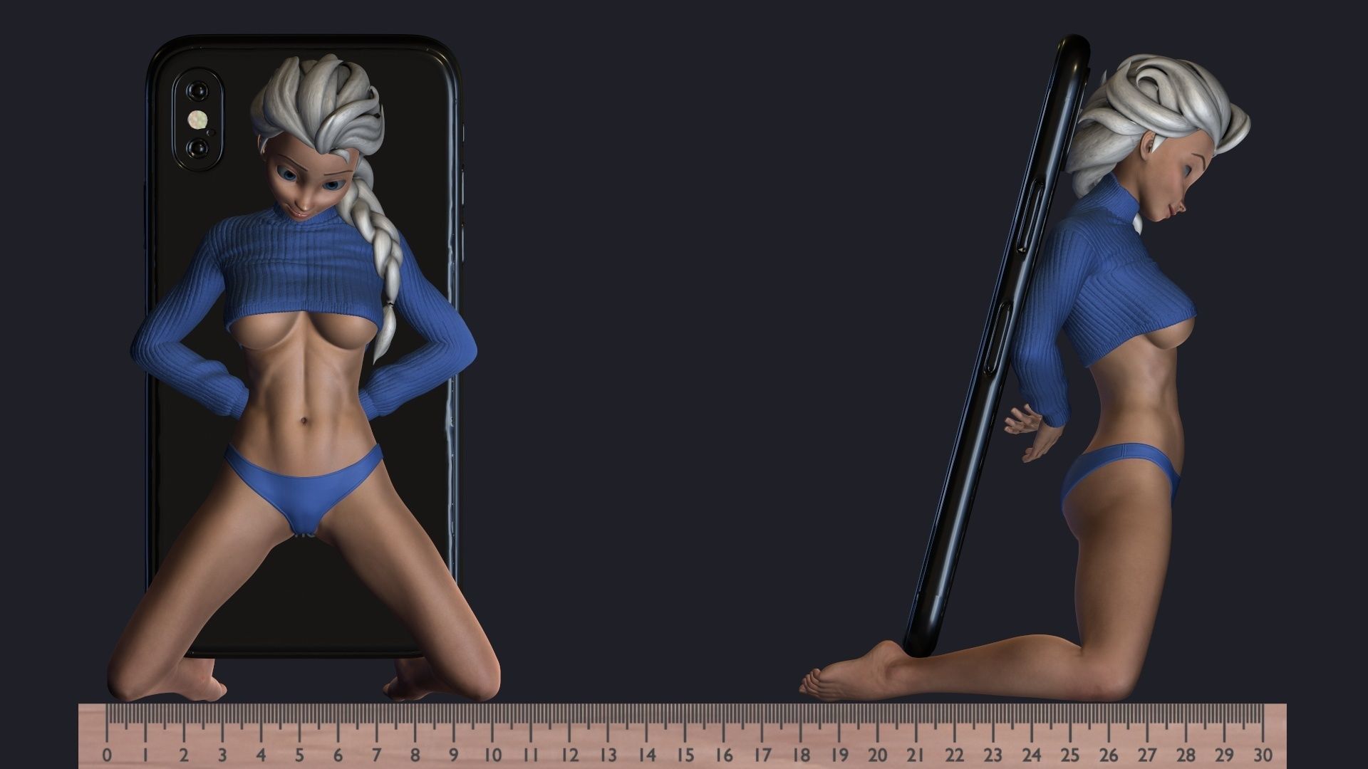 Elsa phone holder 3 3D print model_13