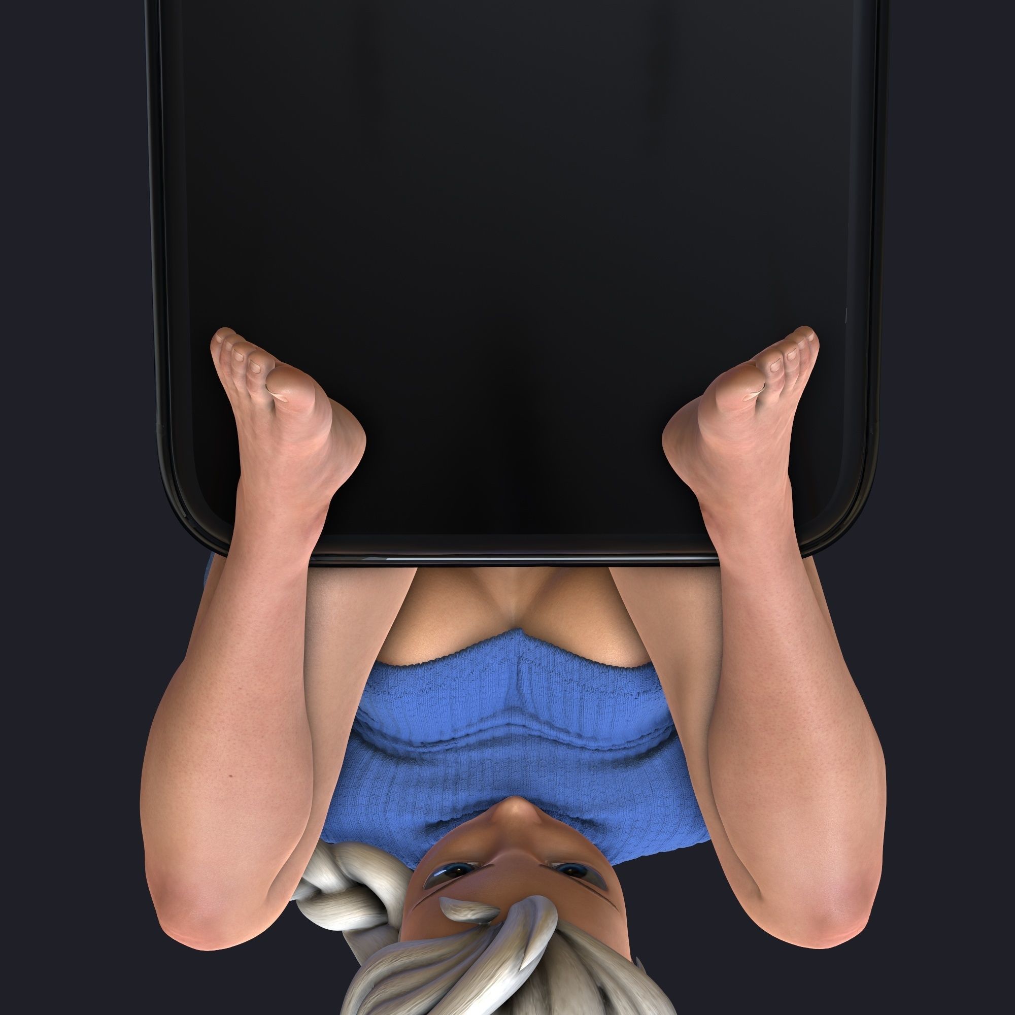 Elsa phone holder 4 3D print model_7