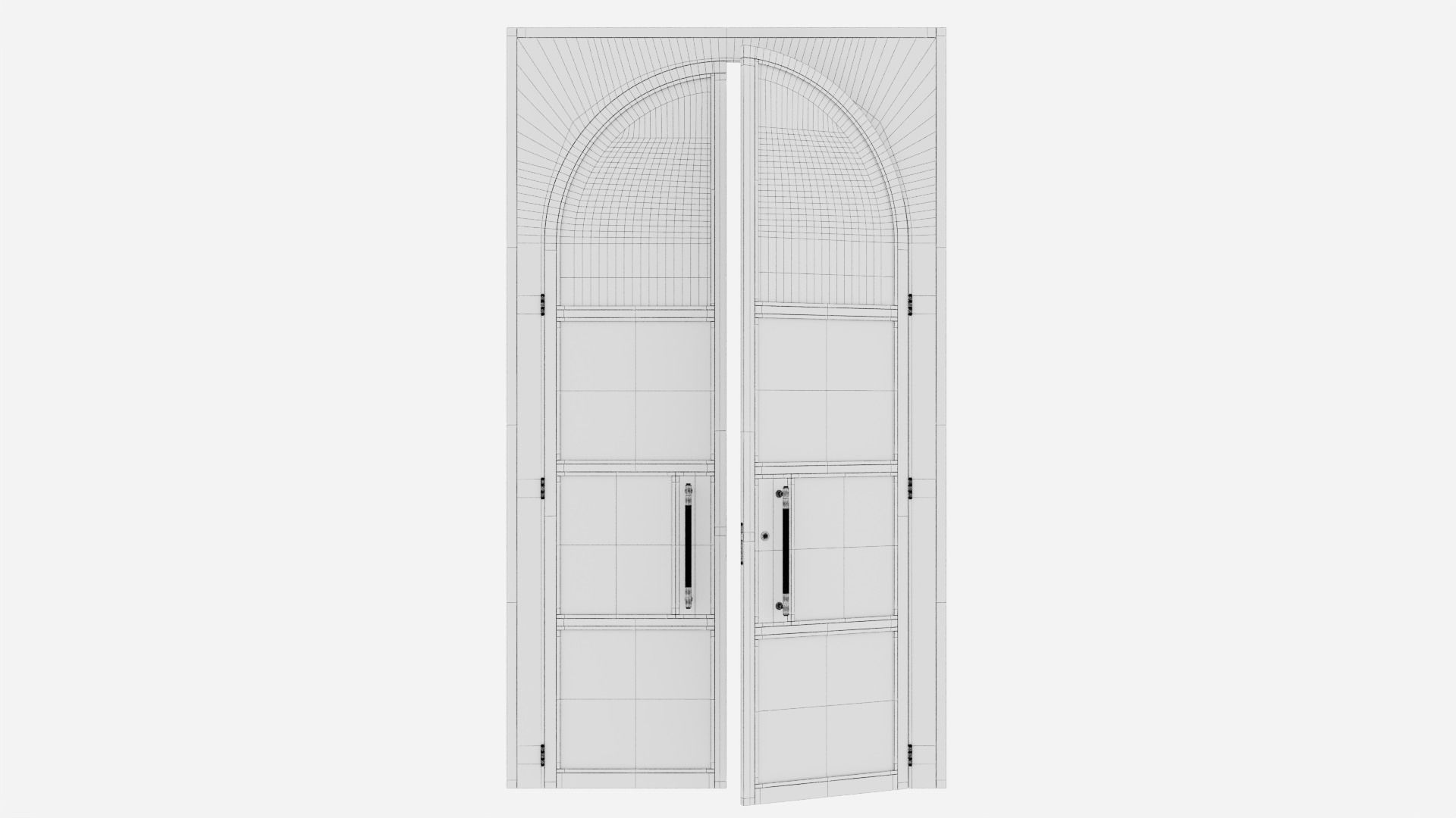 Aluminium door 332 3D model_5