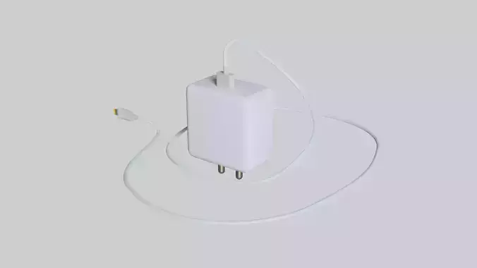 mobile charger 3d model wired 