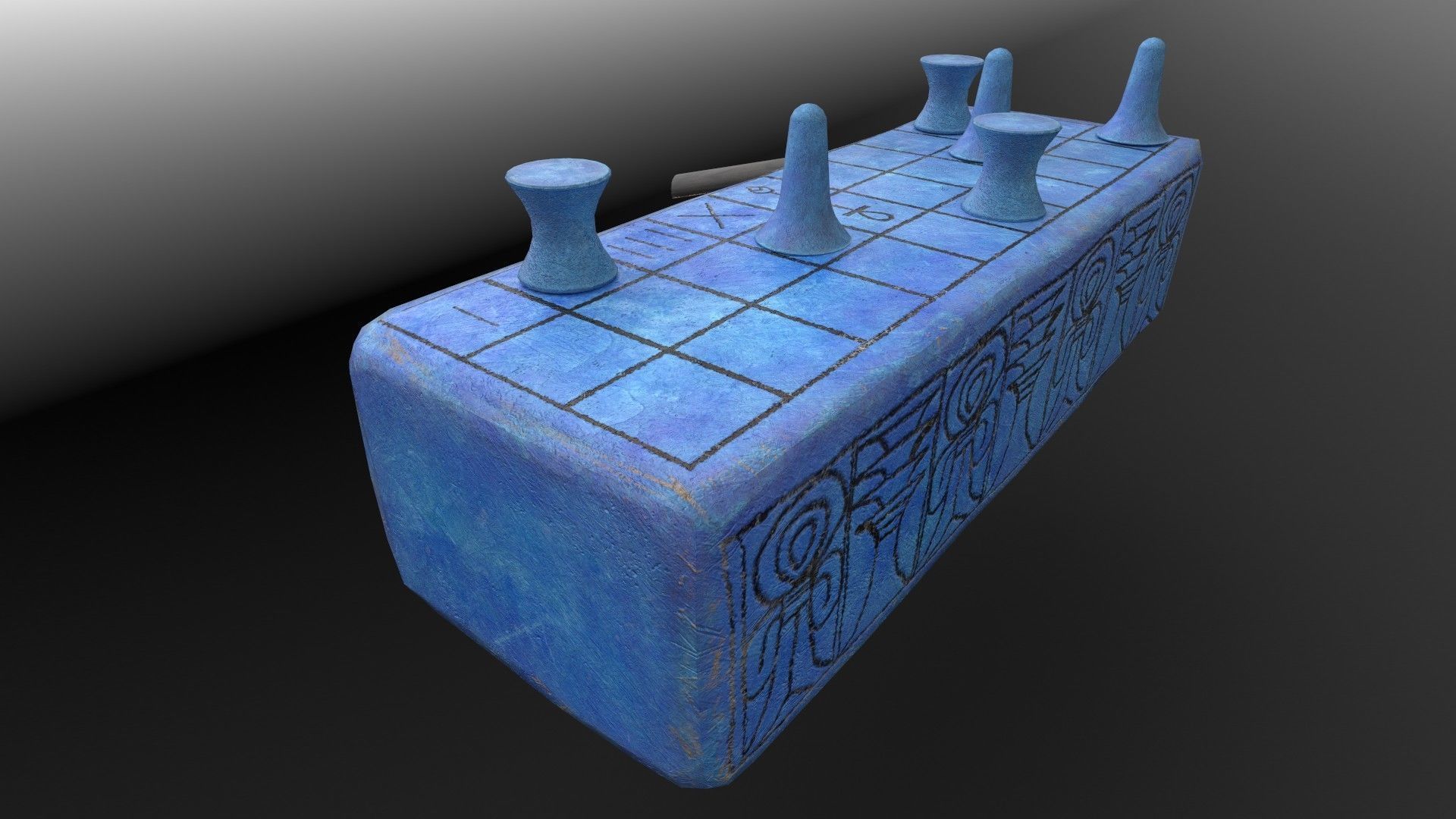 Senet - Gameready Egyptian Boardgame model Low-poly 3D model_5