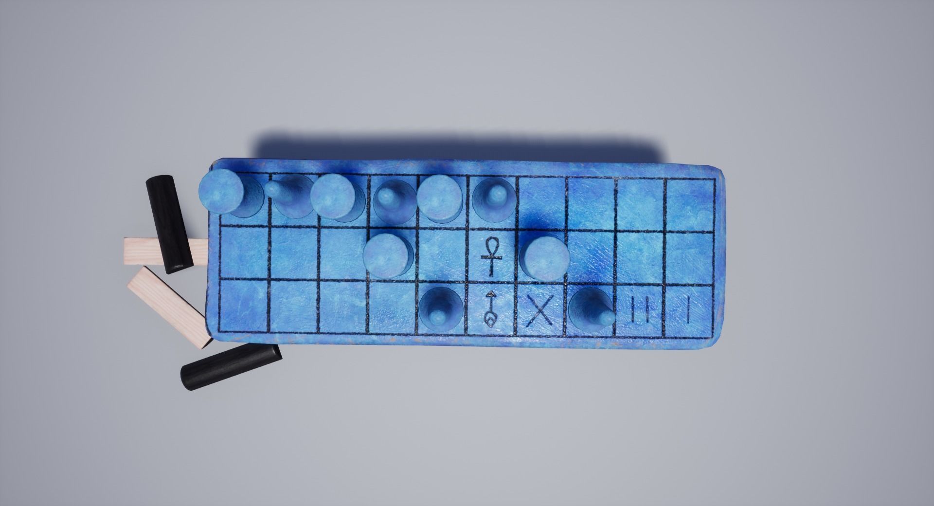 Senet - Gameready Egyptian Boardgame model Low-poly 3D model_18