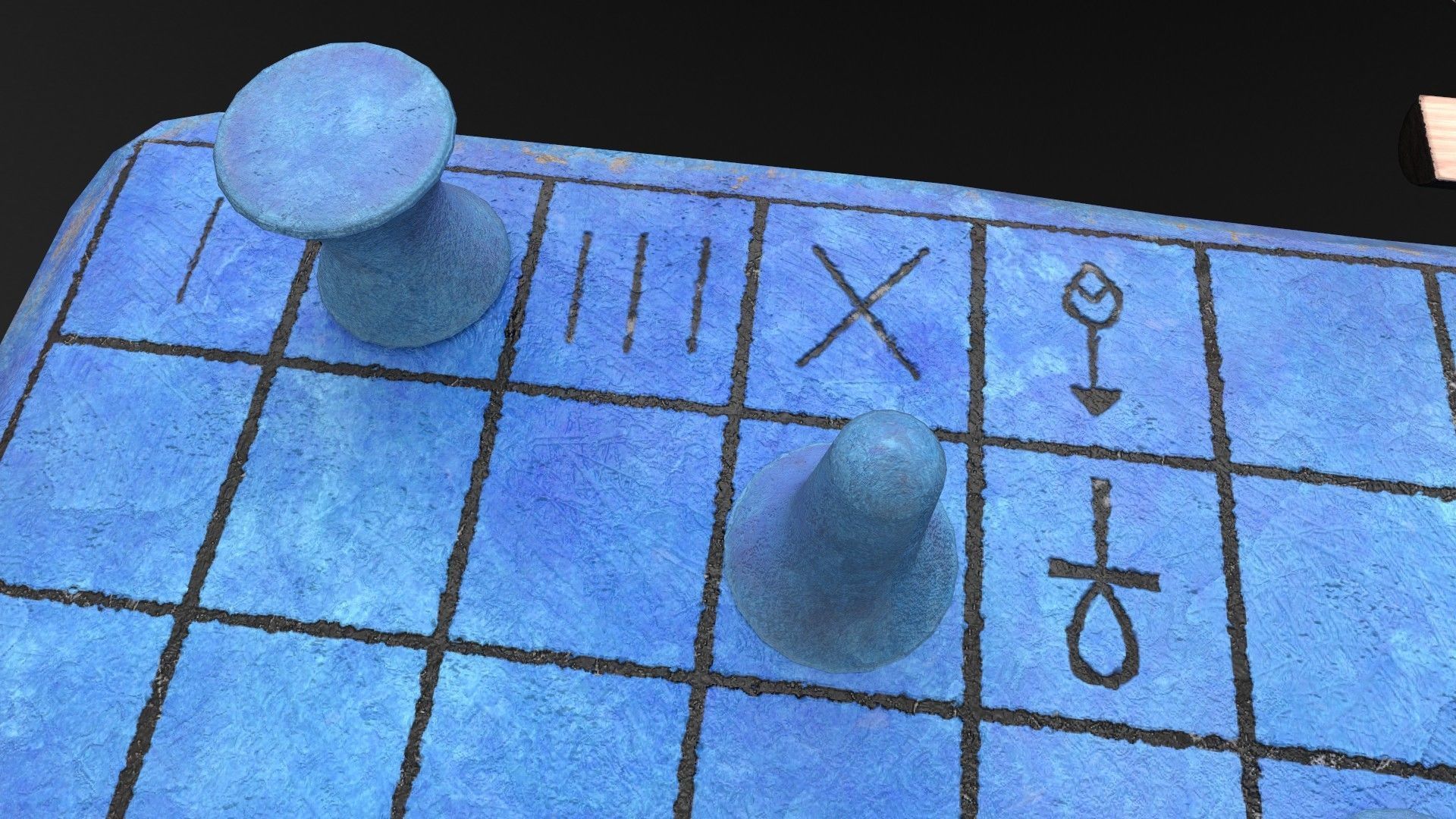 Senet - Gameready Egyptian Boardgame model Low-poly 3D model_7