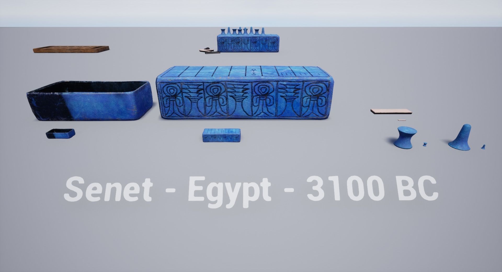 Senet - Gameready Egyptian Boardgame model Low-poly 3D model_15