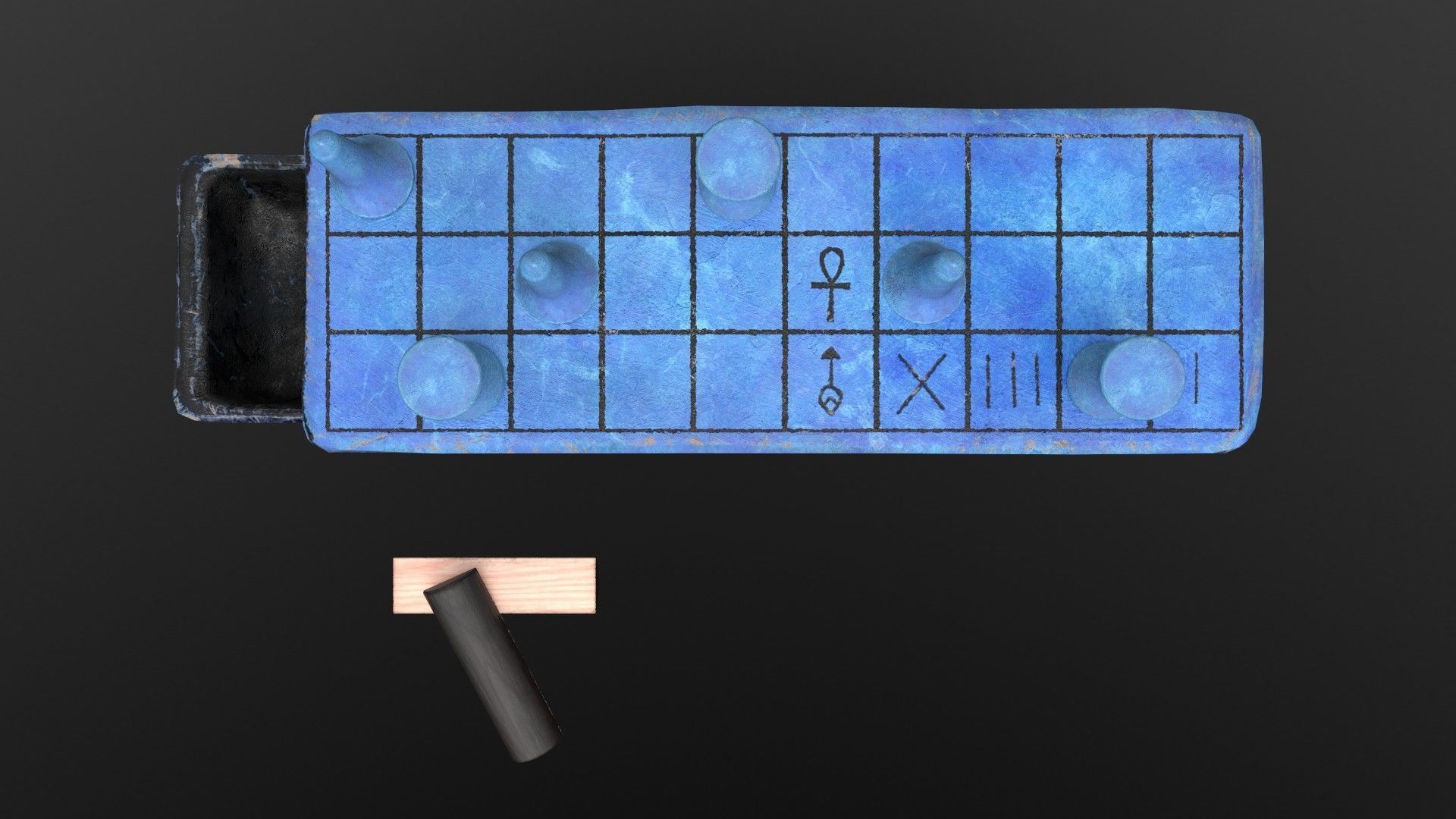 Senet - Gameready Egyptian Boardgame model Low-poly 3D model_2