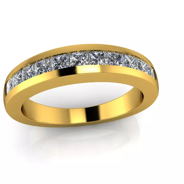 Princess Cut Dia Ladies Anniversary Wedding Band Stackable Ring 3D print model