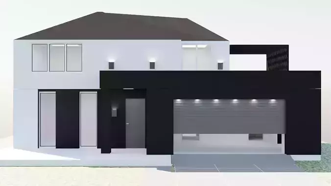 empty two-story house 3D model