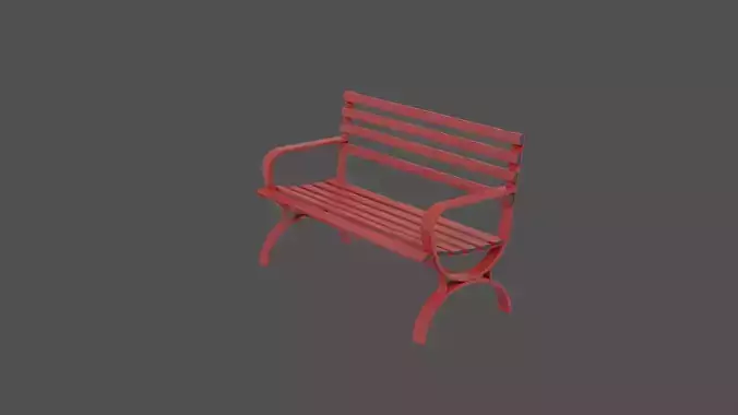 Red Rusko Metal Outdoor Bench