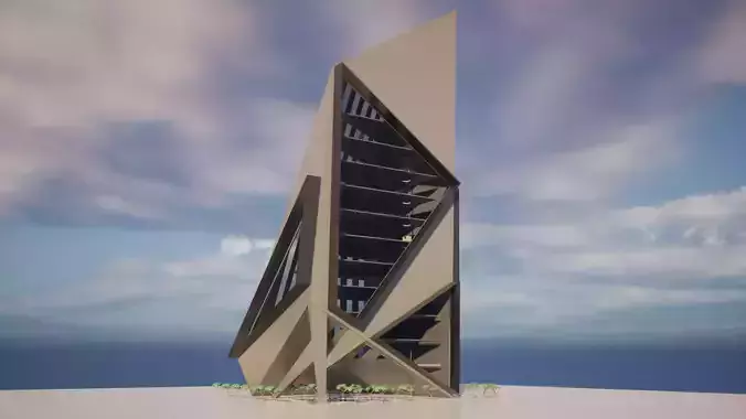 The Edge Block Low-poly 3D model