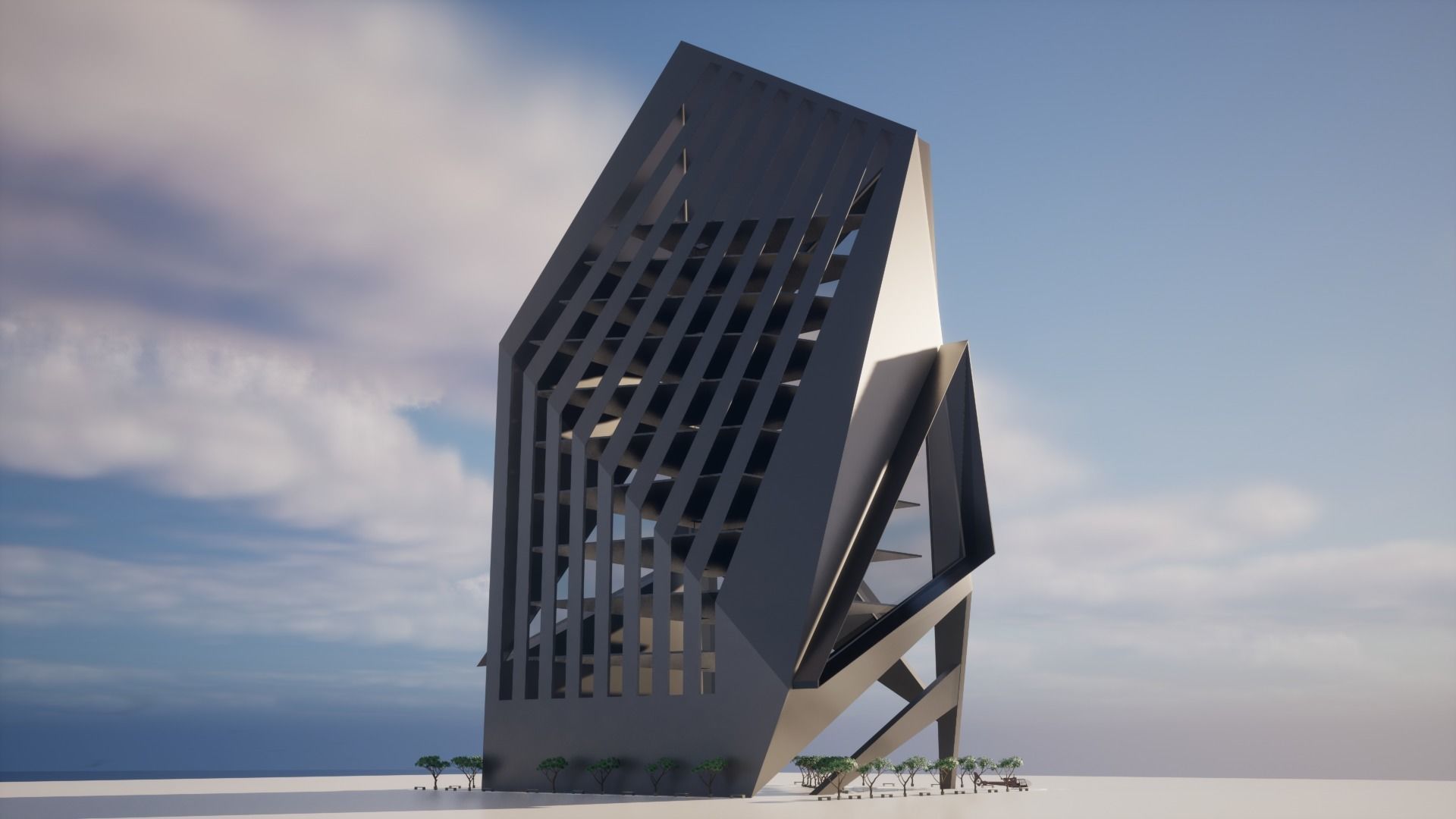 The Edge Block Low-poly 3D model_3