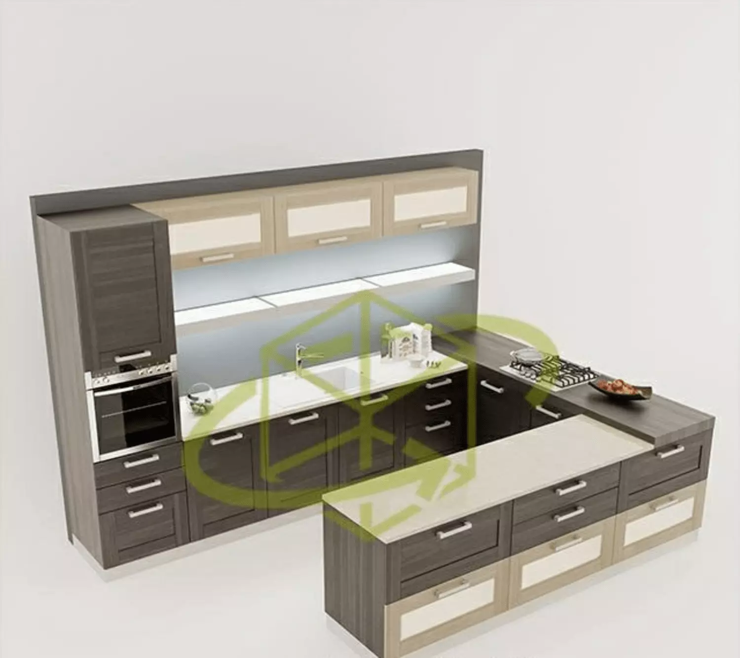 modern kitchen furniture 3D model