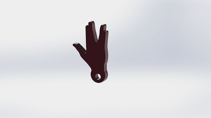 Vulcan Salute Keyring  Free 3D print model