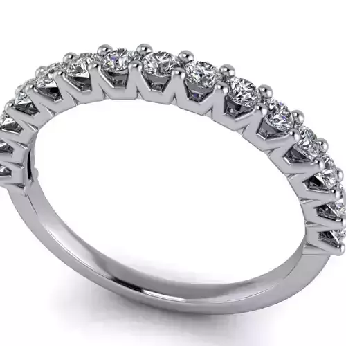 Half Eternity Wedding Band Round Cut Ladies Wedding Band 