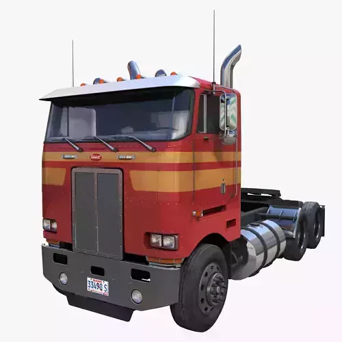 Peterbilt 362 daycab truck Low-poly 3D model