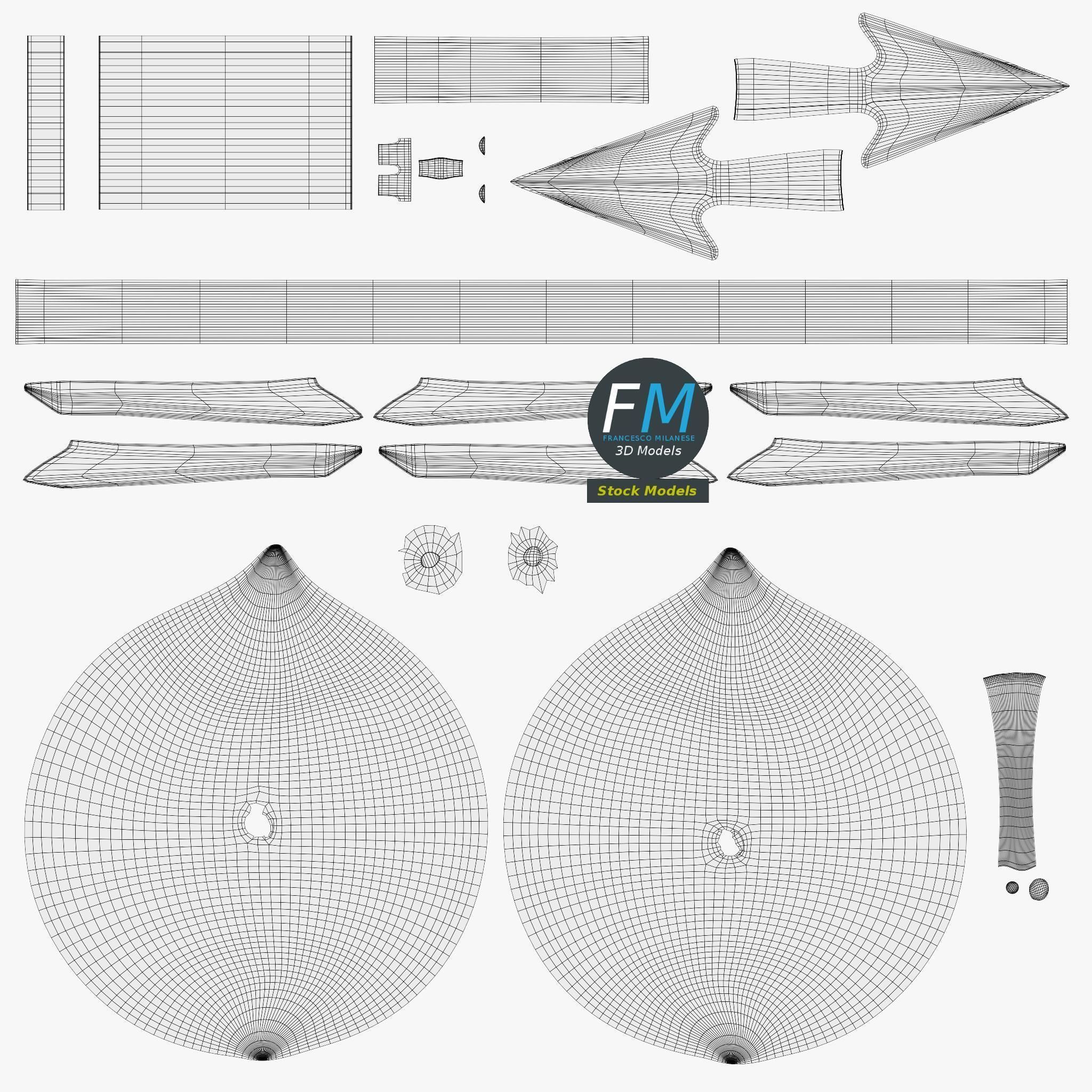 Arrow through apple 3D model_11