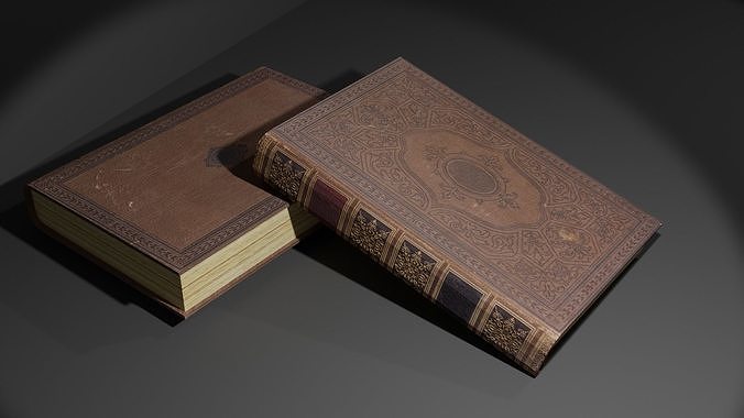 Book Set textured Low-poly 3D model