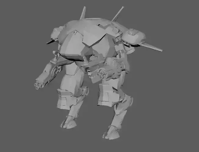 D VA mecha low poly 3D model