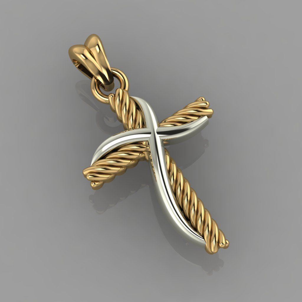 Crossover Cross Necklace 3D Print Model Free 3D print model_1