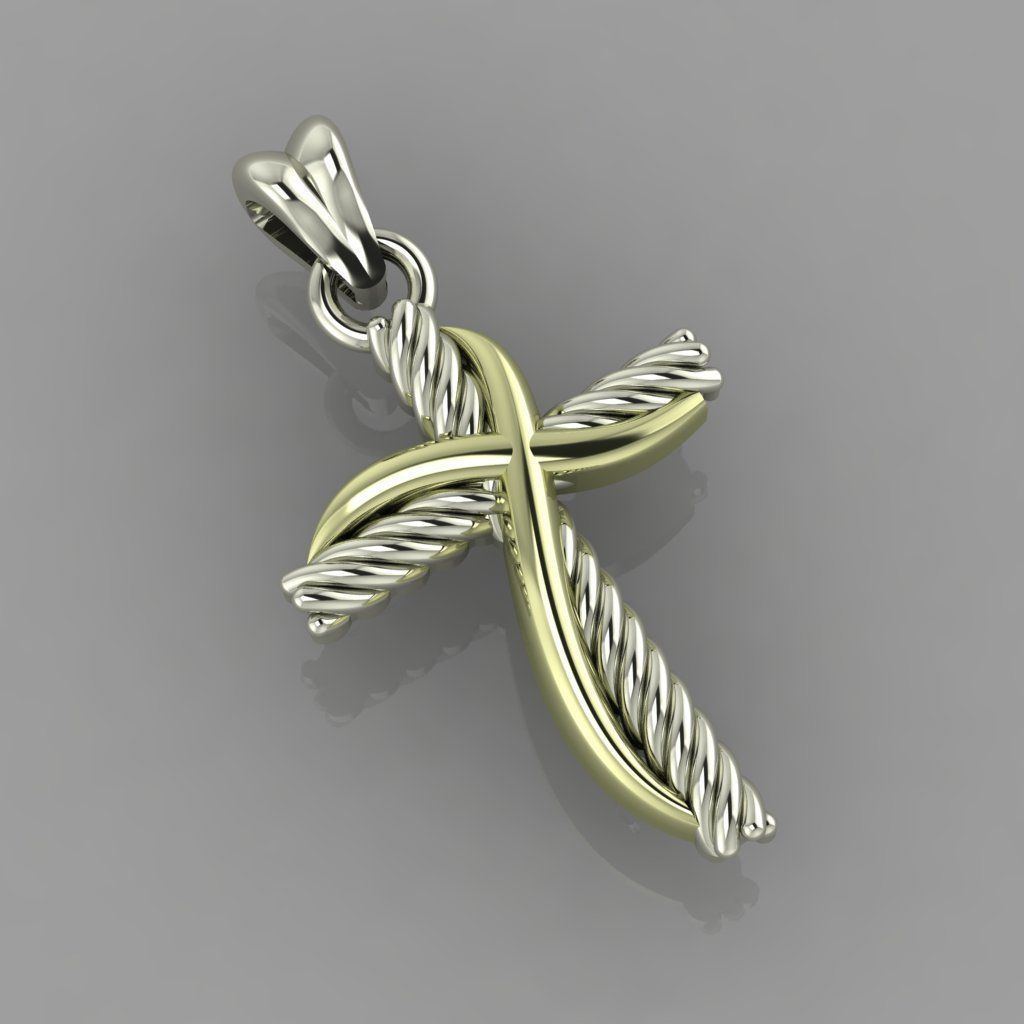 Crossover Cross Necklace 3D Print Model Free 3D print model_3