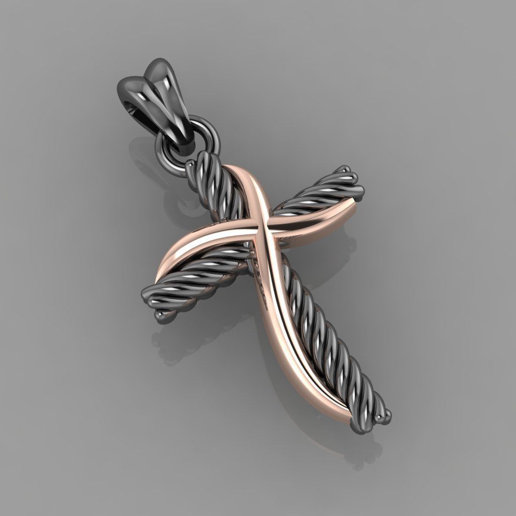 Crossover Cross Necklace 3D Print Model Free 3D print model_5