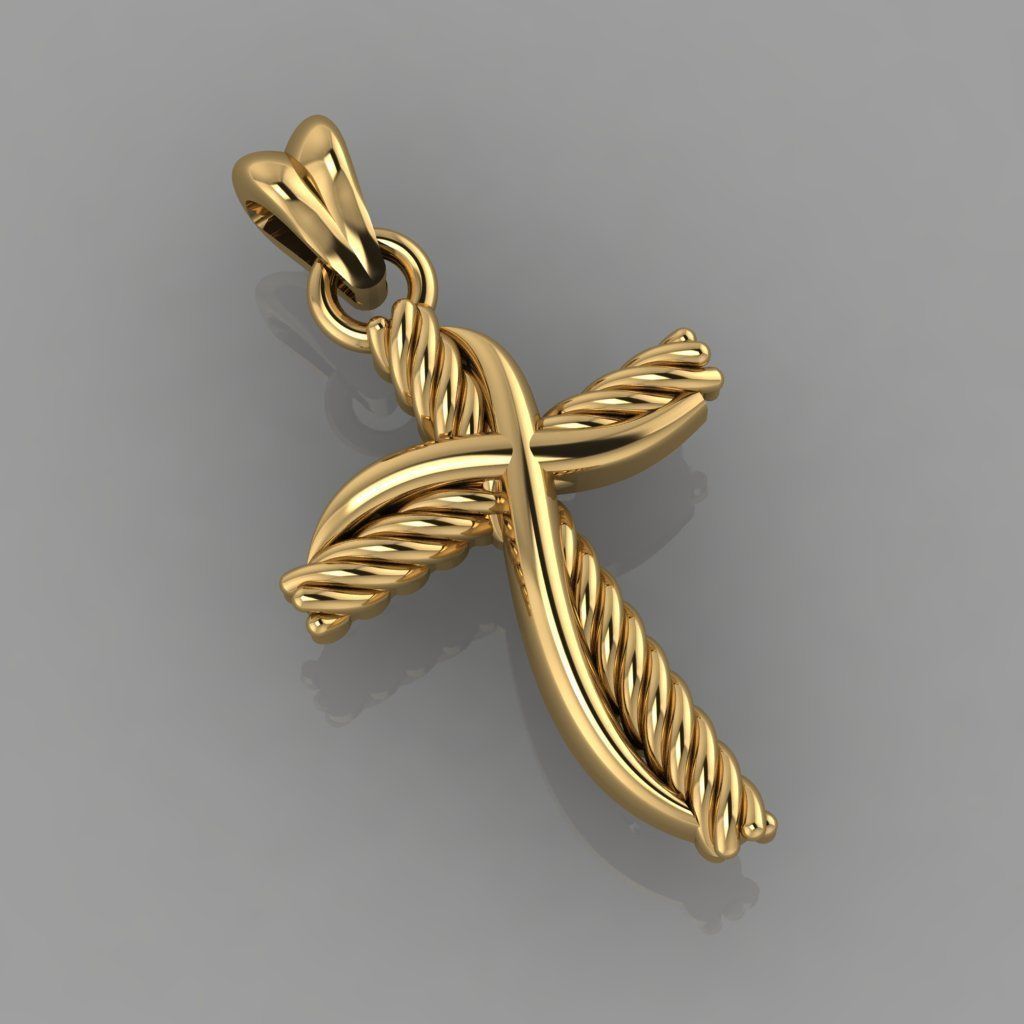 Crossover Cross Necklace 3D Print Model Free 3D print model_2